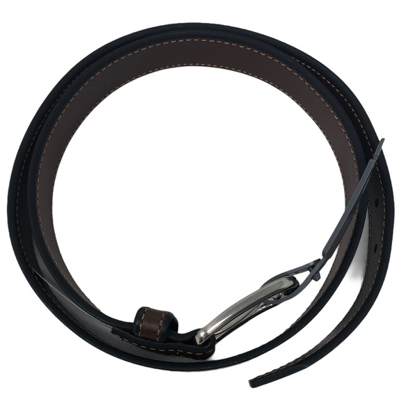 NEW NORDSTROM Fenny Bonded Brown Leather Dress Blt - Picture 6 of 10